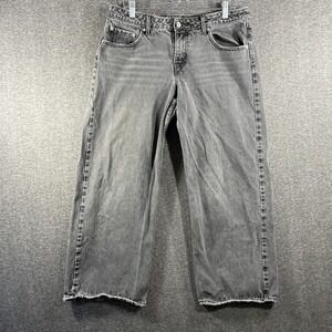 Levi's Premium Low Loose Jeans Womens 32x30 Black Faded Distressed Gray Denim